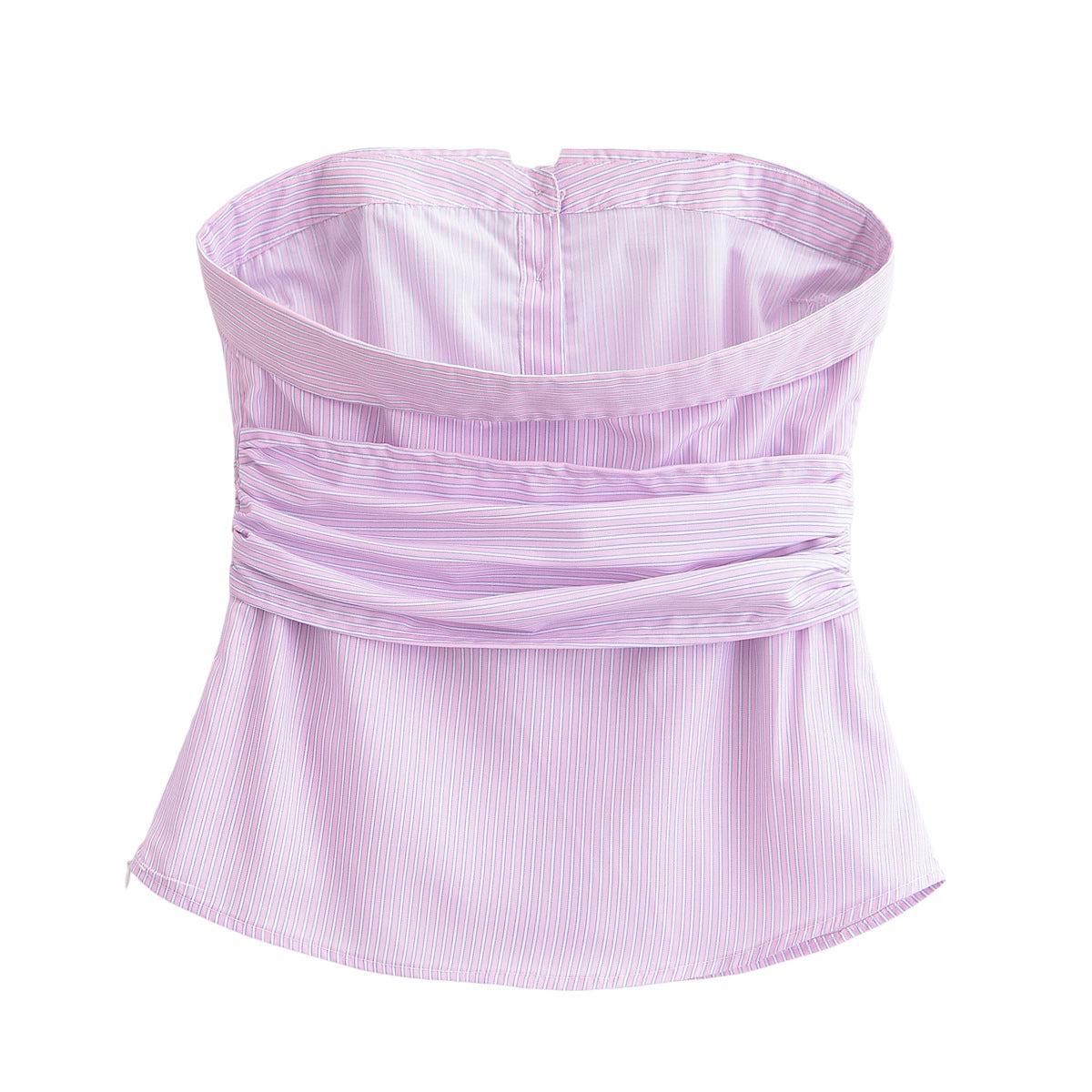 Design inspired slim fit striped strapless top