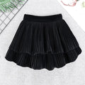 Velvet Tiered Mini Skirt  Low-Rise Ruffled Pleated Short Skirt in Brown Black Autumn Winter Vintage Outfit
