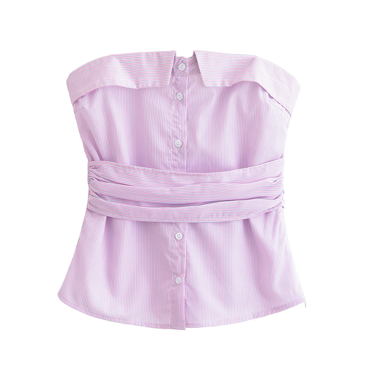 Design inspired slim fit striped strapless top