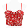 Women's Crop Top with Pink Sequins and Beads
