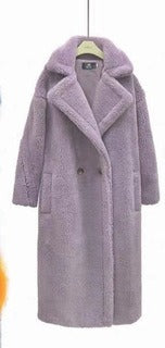 Abrigo Largo Doble Botonadura Manga Larga Cálido Grueso Elegante High Street Mujer Multicolor Tallas S a 3XL
