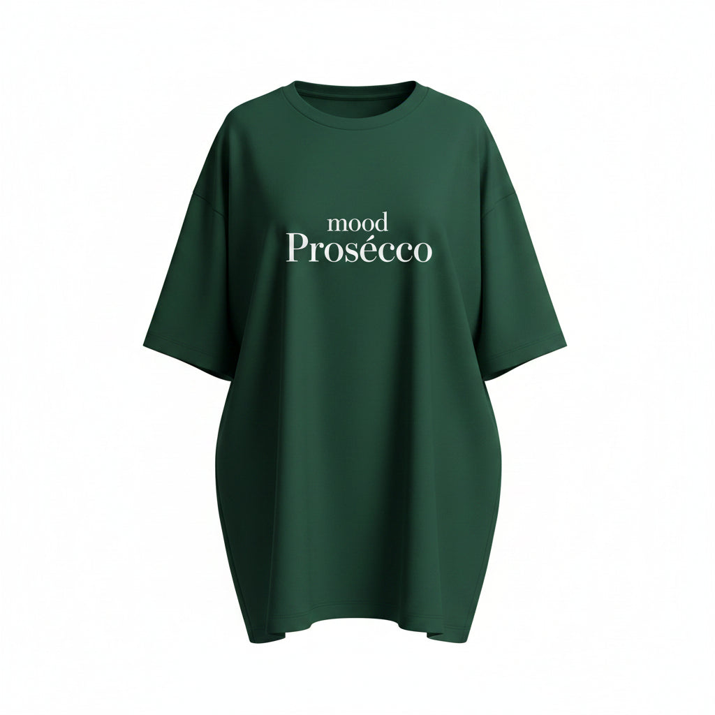 Camiseta ancha de manga corta con cuello redondo para mujer