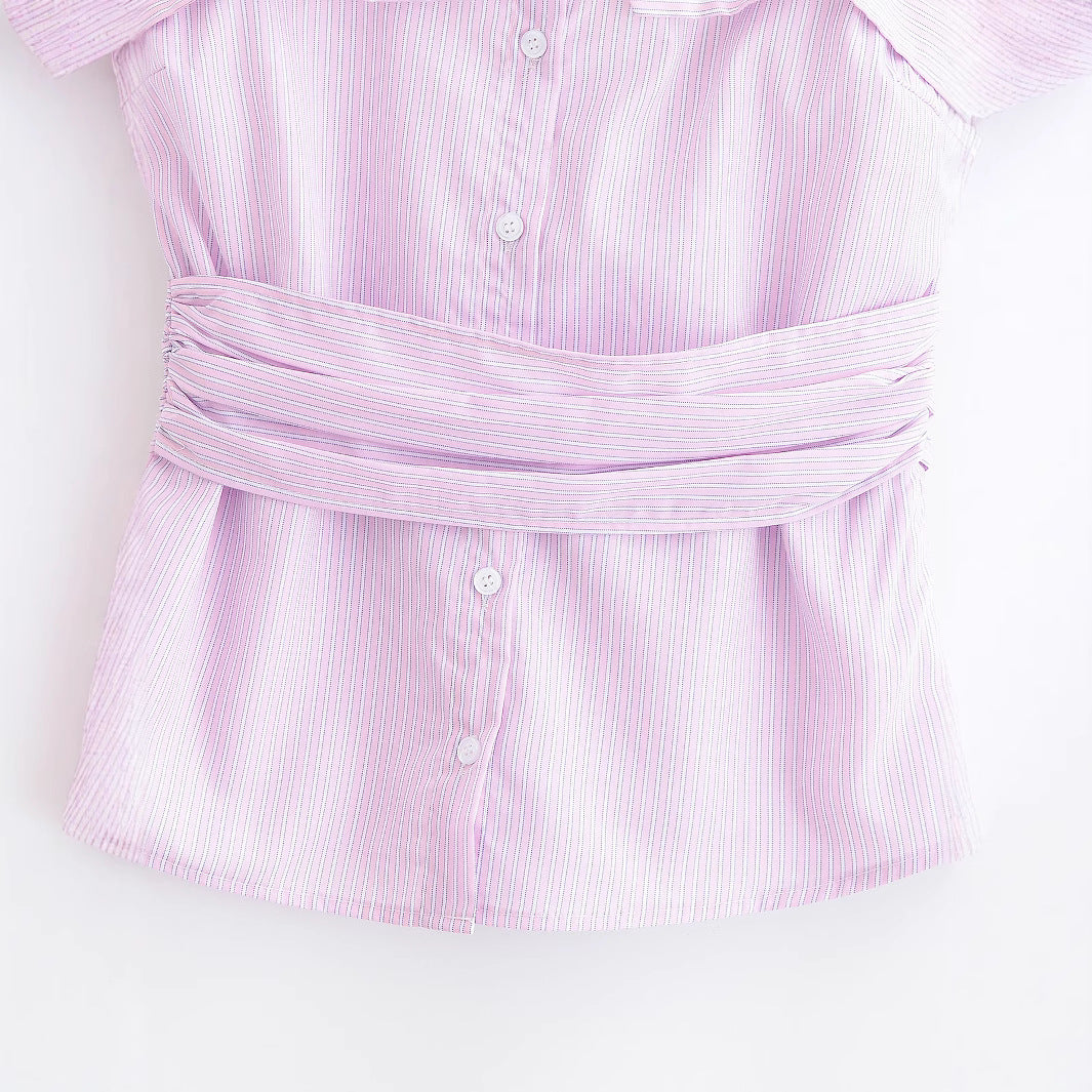 Design inspired slim fit striped strapless top