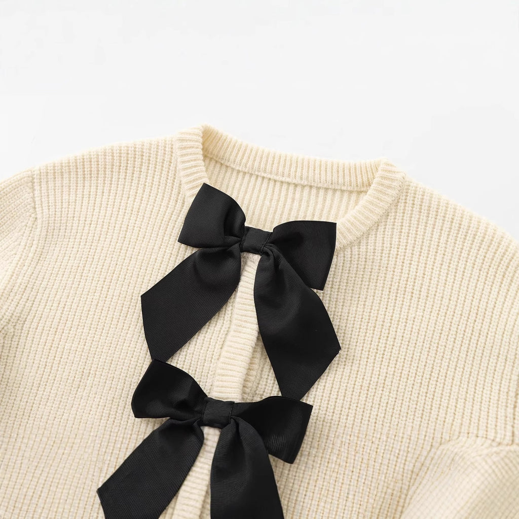 Women's Clothing Bow Tie Knit Cardigan