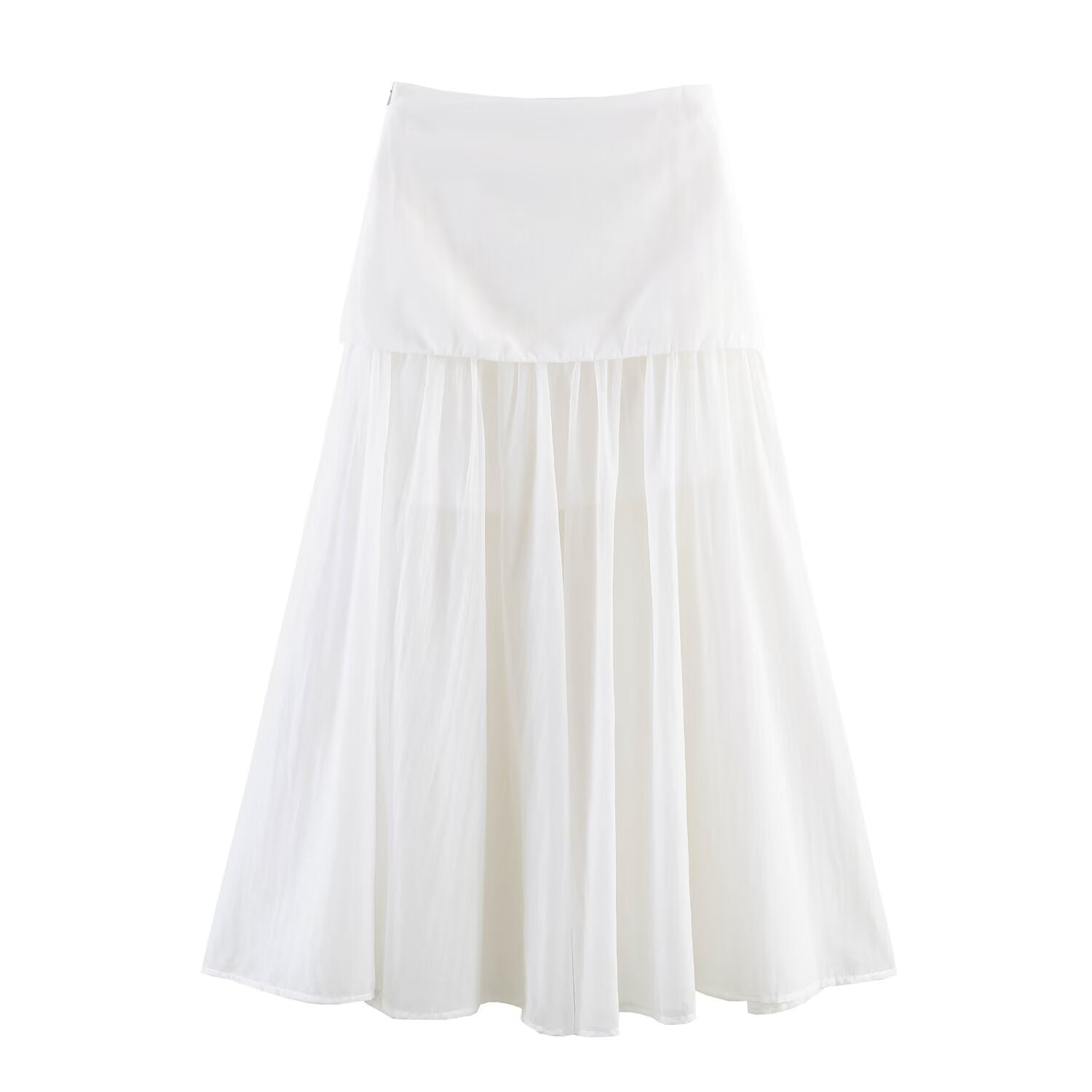 Half length skirt with a double layered curtain that covers the flesh