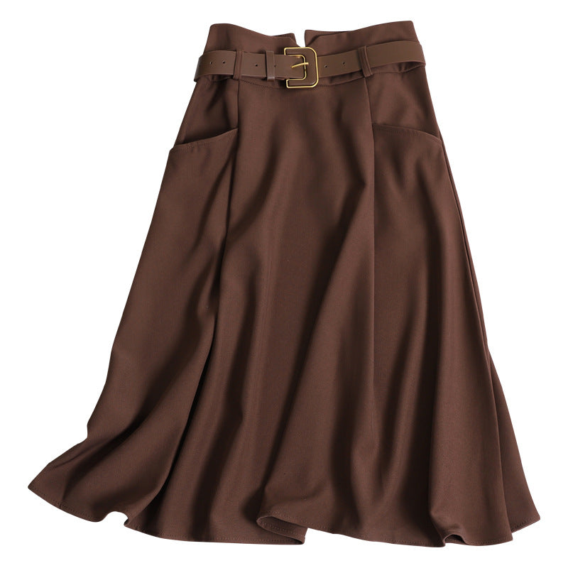Slimming and slimming high waisted A-line skirt for women