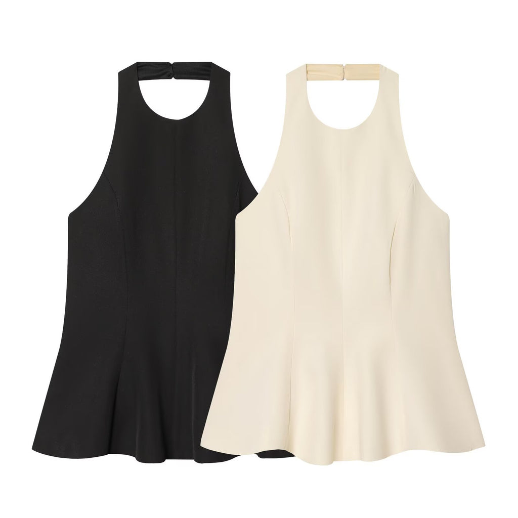 Short skirt style elastic top with hem