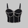 Rhinestone Embellishment and Fishbone Strapless Backless One-Piece Outerwear