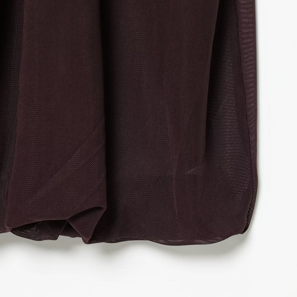 Vestido Largo Sin Mangas de Seda con Malla y Empalme Cuello Redondo Mujer