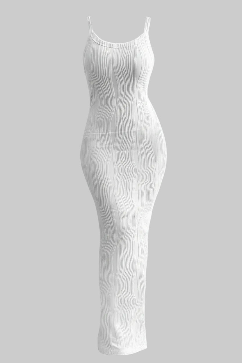 Vestido largo sin mangas ajustado elegante de verano para mujer