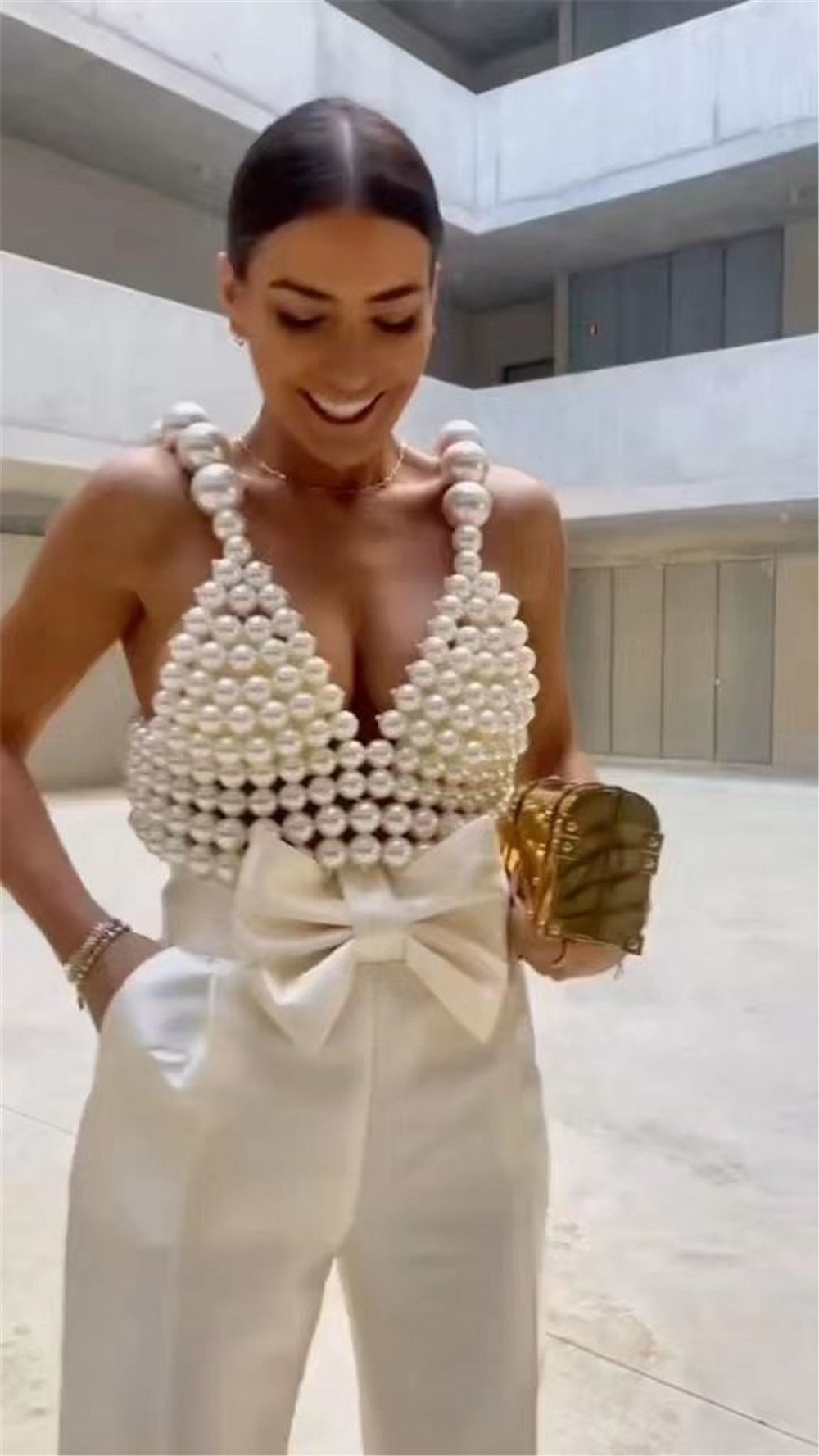 Sexy fashion pearl camisole for women