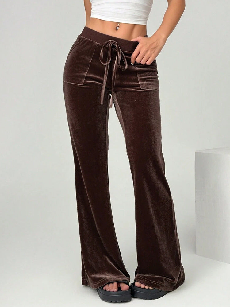 Pantalón Largo Acampanado Micro Mujer Chic Casual