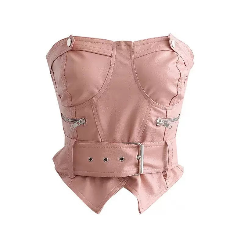 Top sin tirantes polipiel
