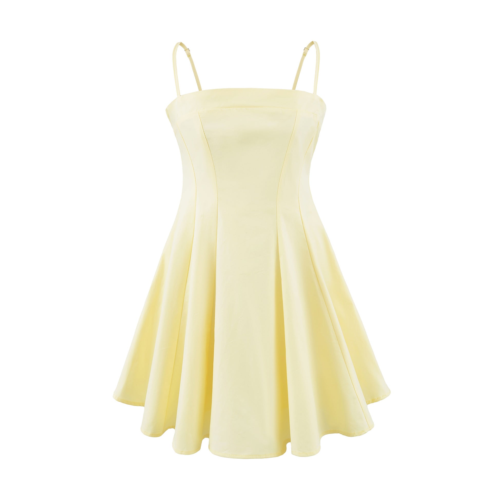White Cotton Square Neck Sleeveless Dress for Women Fitted Waist Suit Dress Romantic Pure Look Fitted Dress