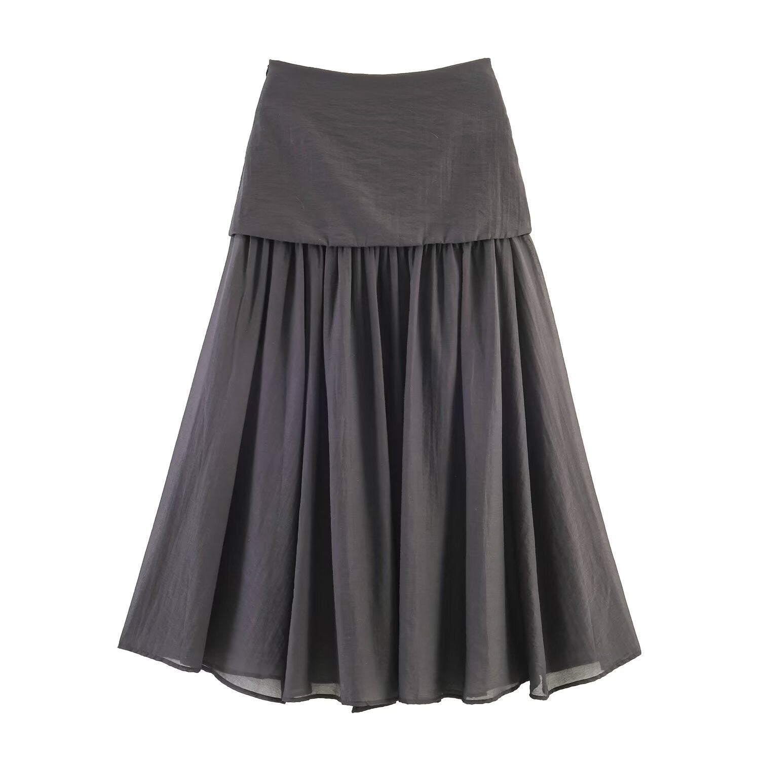 Half length skirt with a double layered curtain that covers the flesh