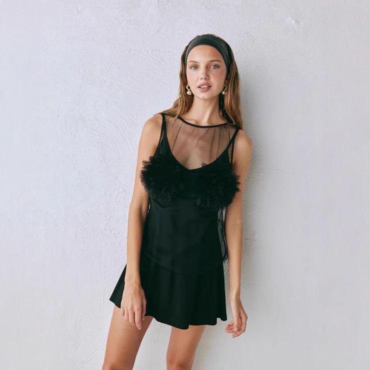 Sexy spicy girl mesh hollow top
