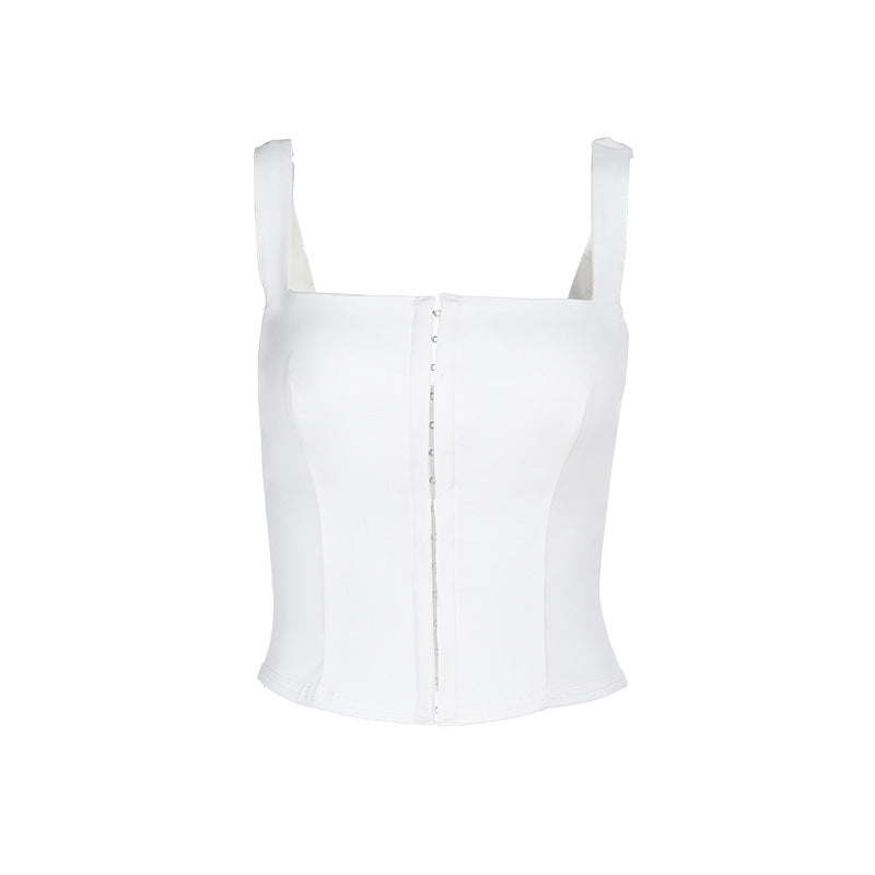 Buckle waist slim fit tank top