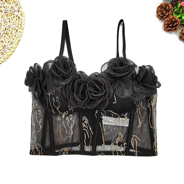 Top de tirantes con flores dulces