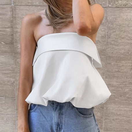 Sexy strapless backless strapless tank top with straps