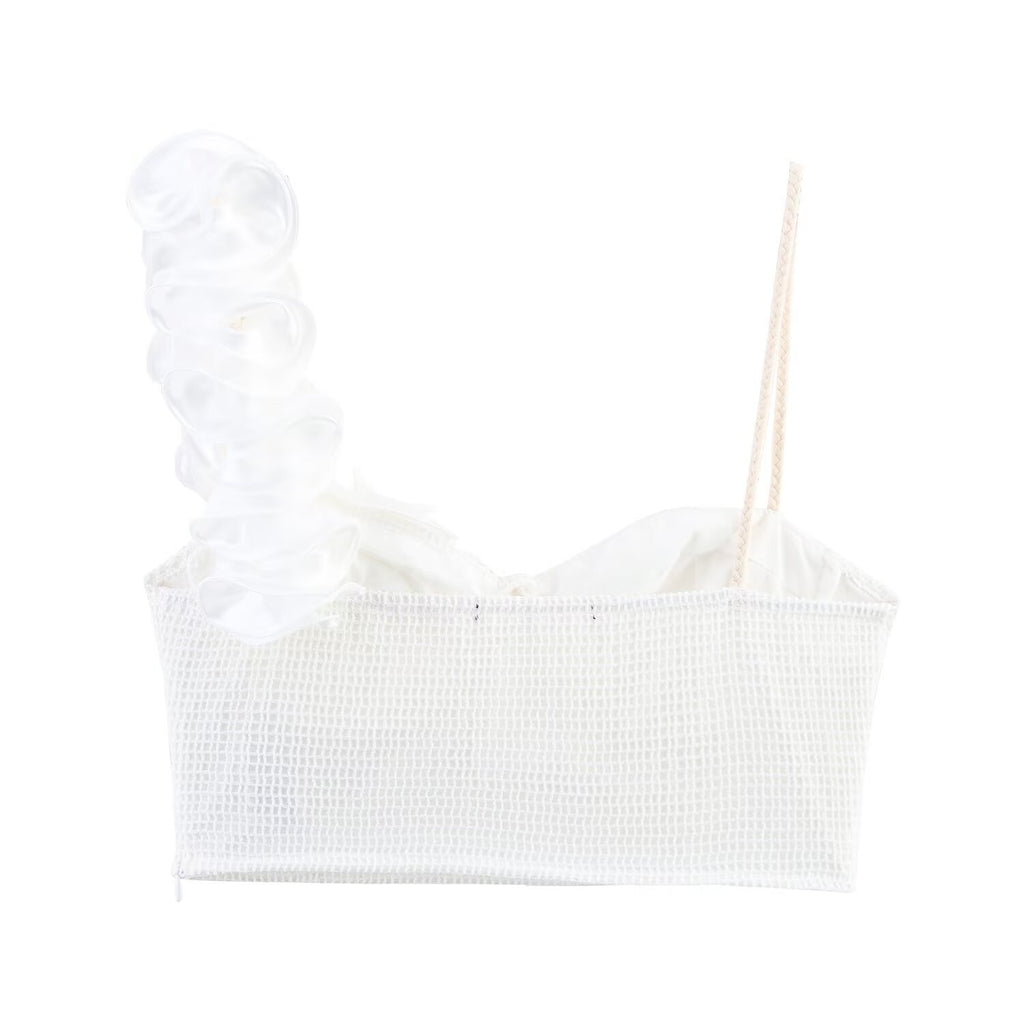 Strapless collar sleeveless pleated camisole top for women