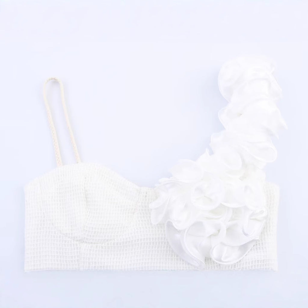 Strapless collar sleeveless pleated camisole top for women