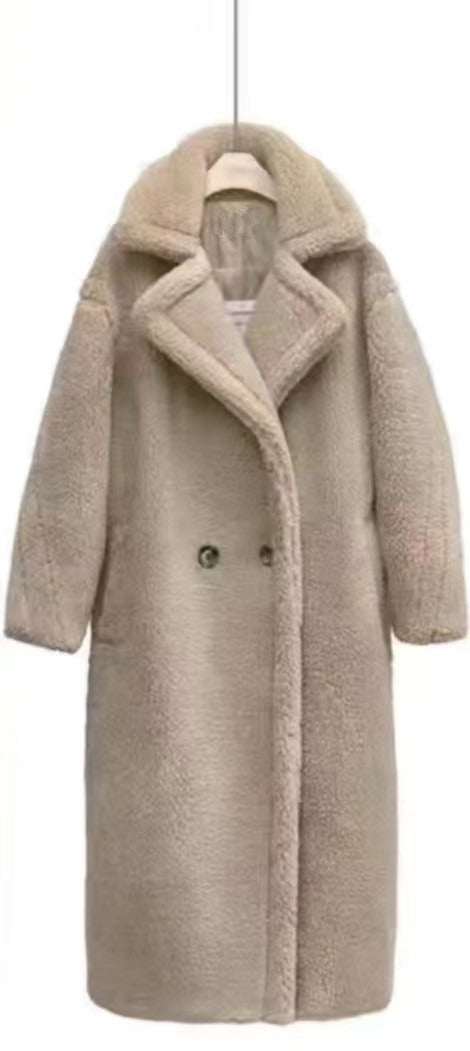 Abrigo Largo Doble Botonadura Manga Larga Cálido Grueso Elegante High Street Mujer Multicolor Tallas S a 3XL