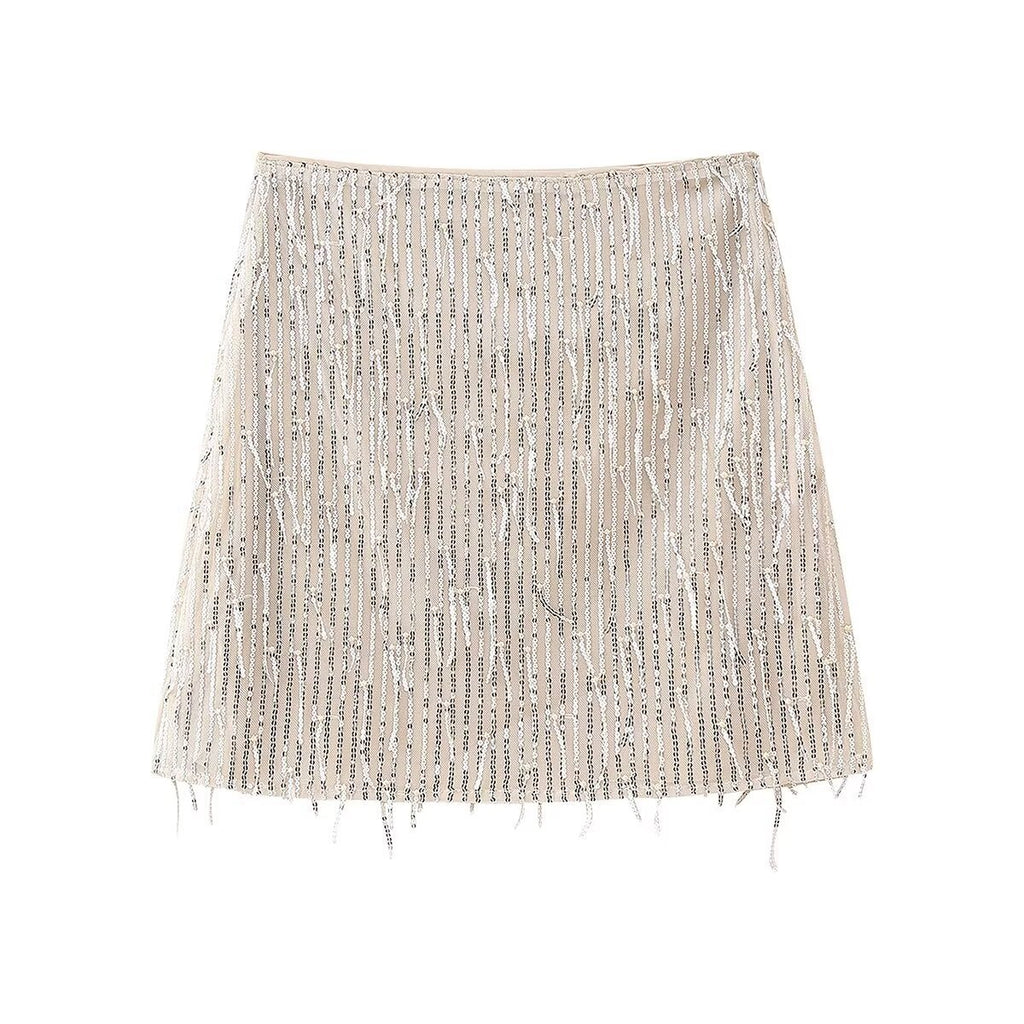 Sexy Sequin Splicing Design High Waist Pencil Skirt