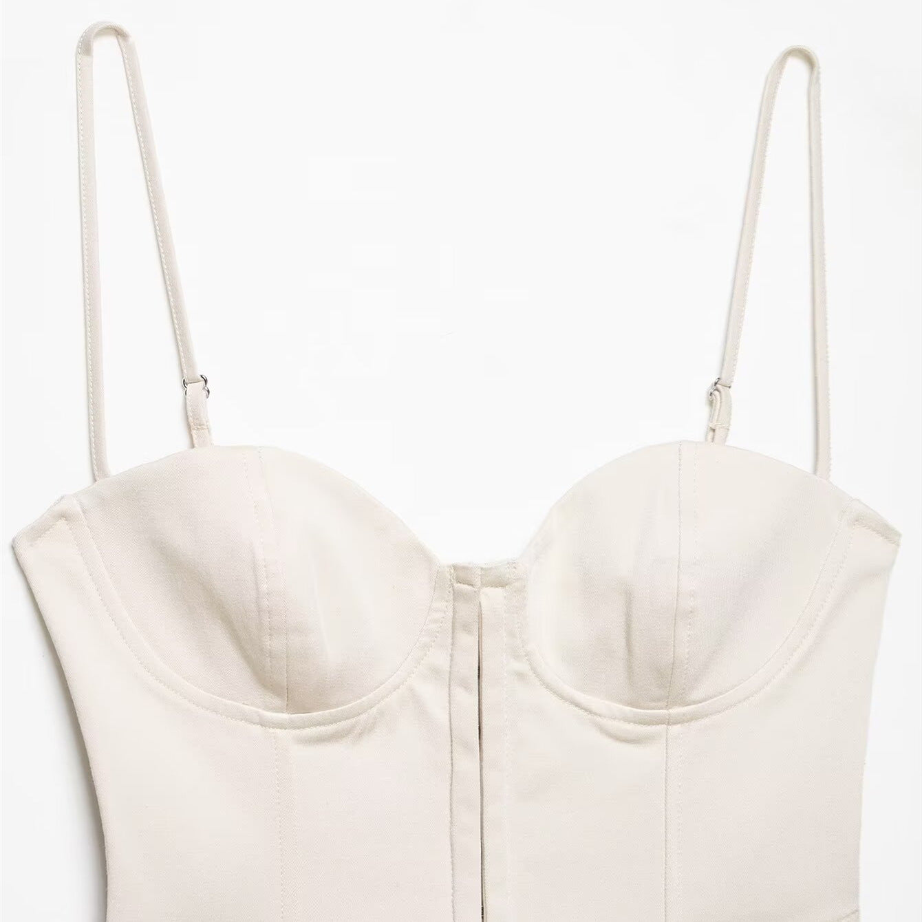 Top Corsé Satinado con Tirantes