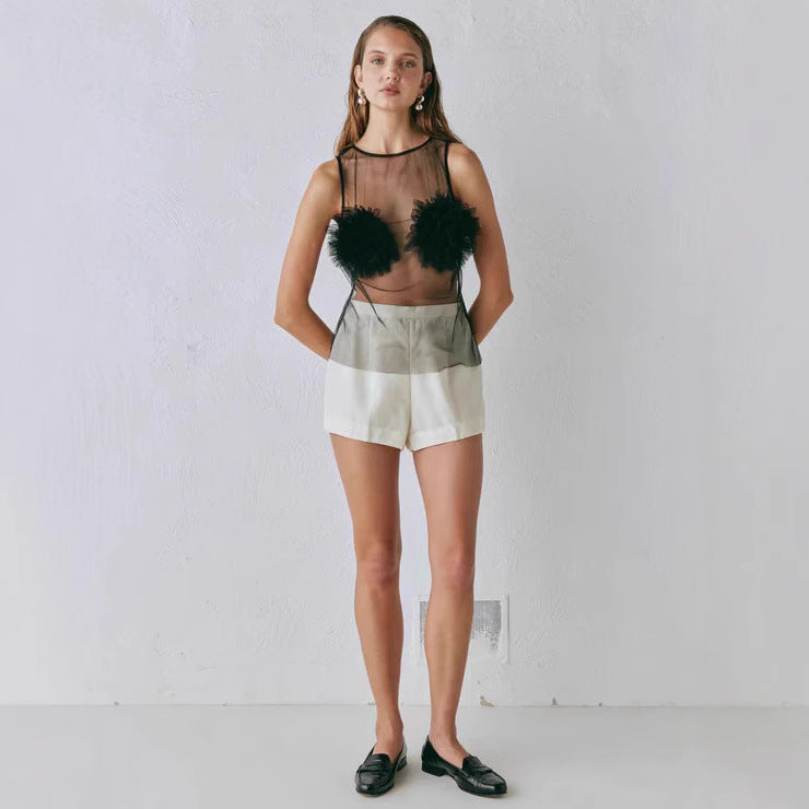 Sexy spicy girl mesh hollow top