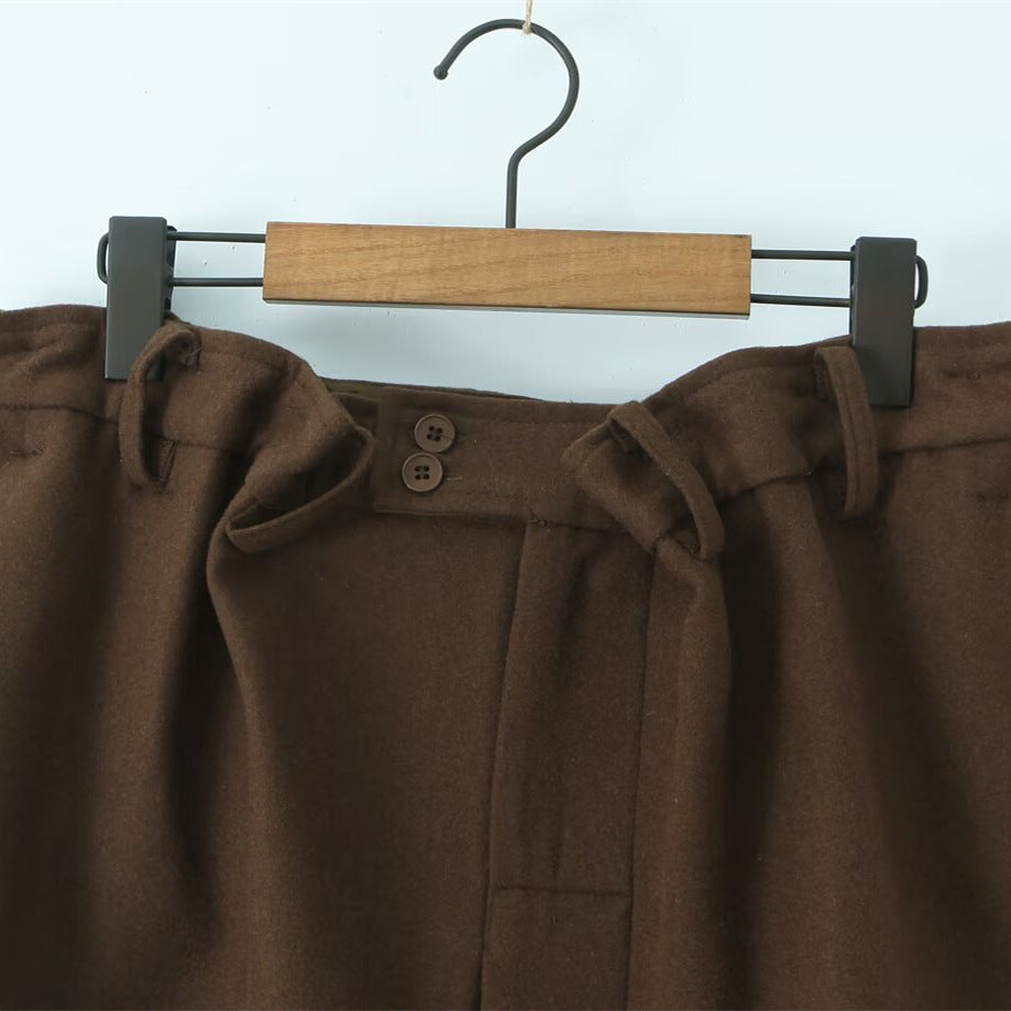 Spicy girl wool blend A-line skirt