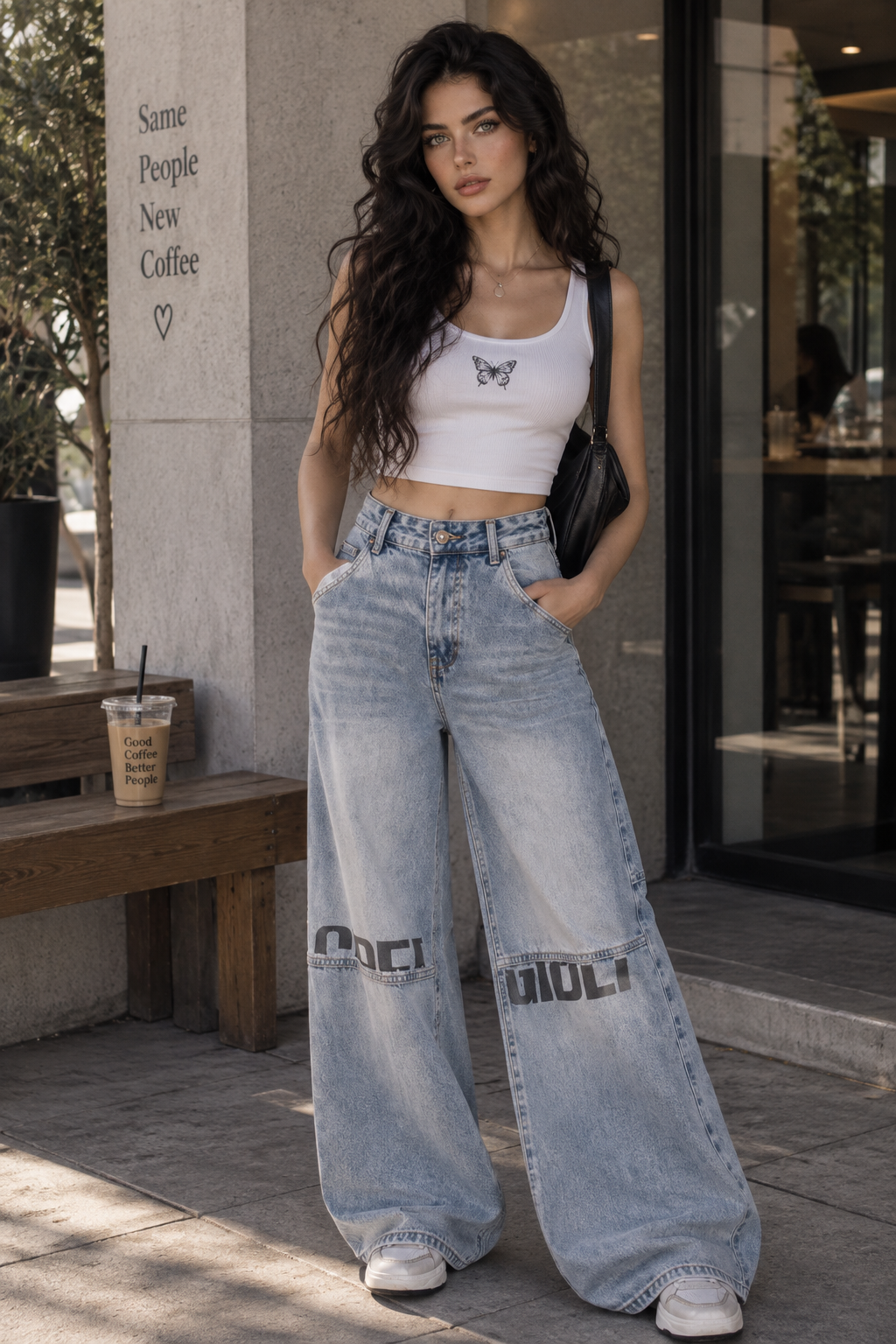Vaquero Largo Recto Denim Lavado Talle Medio Casual Unisex