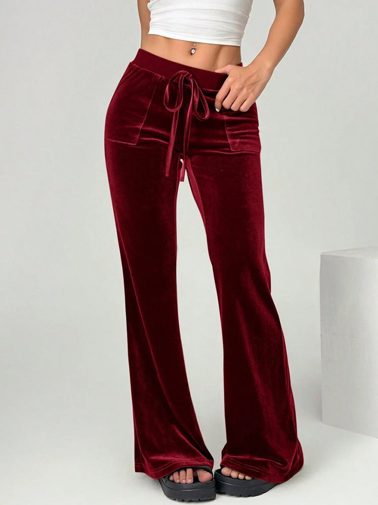 Pantalón Largo Acampanado Micro Mujer Chic Casual