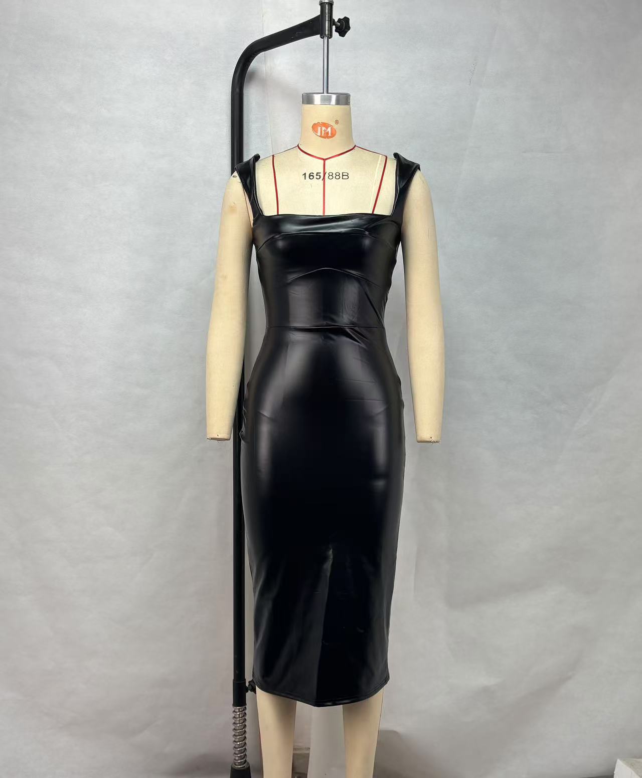 Tailored leather vest long skirt