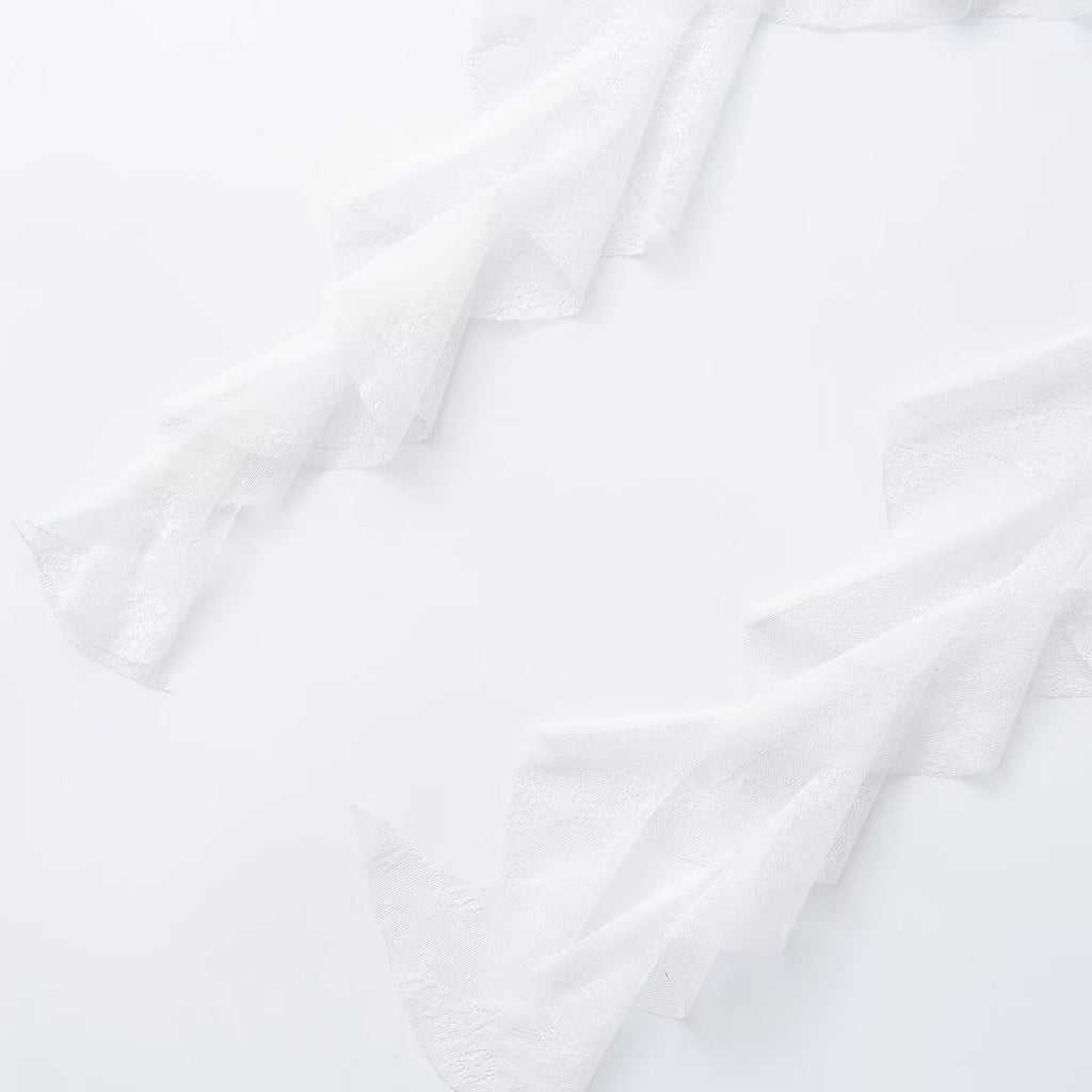 Irregular Ruffle Flowy Mini Strapless Top