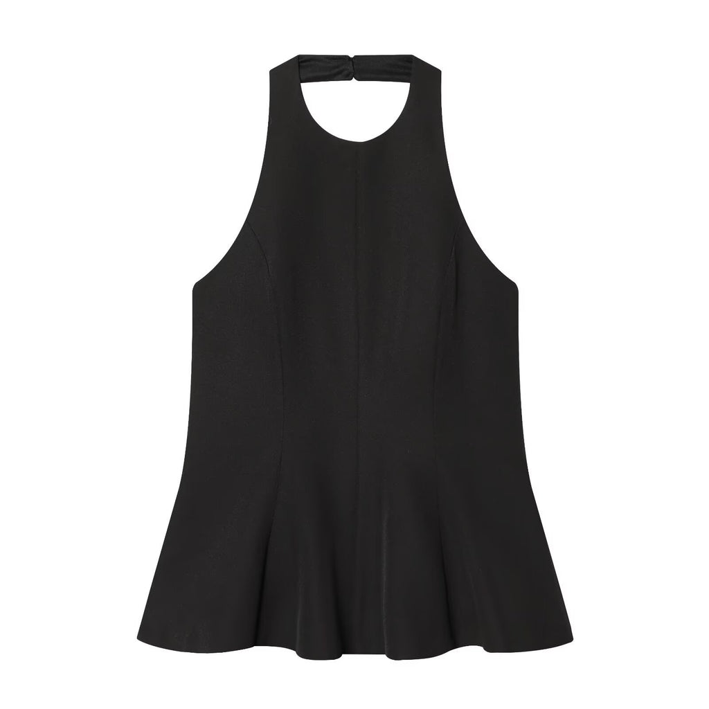 Short skirt style elastic top with hem