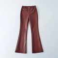 Pantalón Largo Recto Ajustado Cintura Alta Elástica Estilo Oficina Mujer