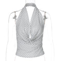 Strap Backless Polka Dot Crop Top for Women