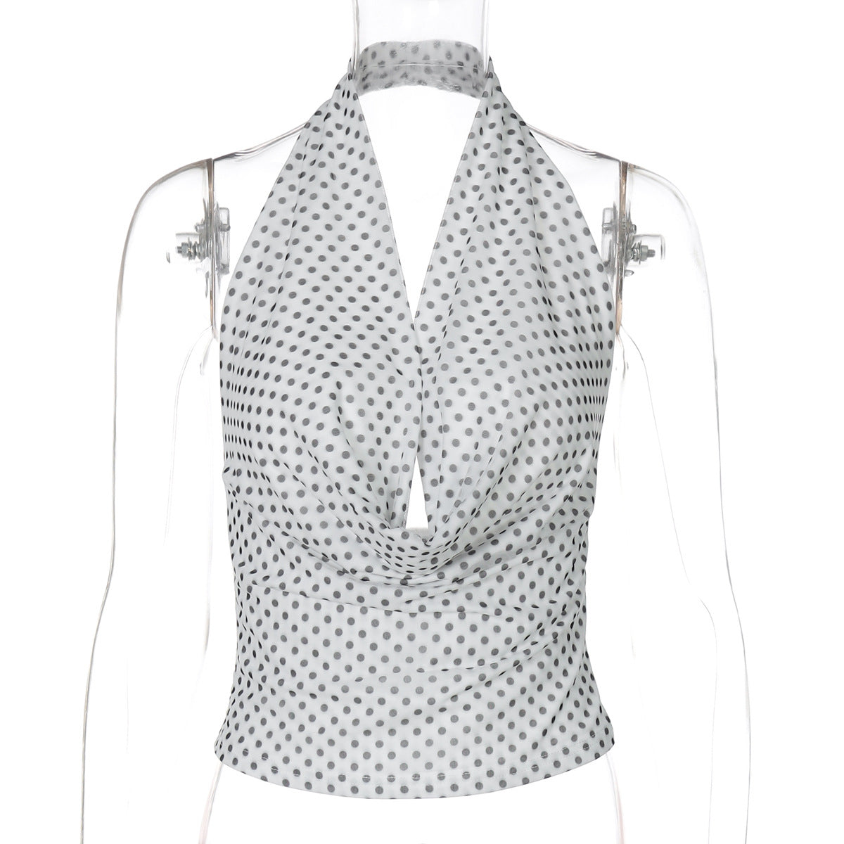 Strap Backless Polka Dot Crop Top for Women