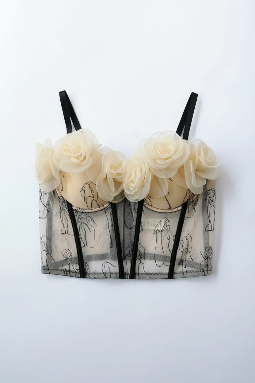 Top de tirantes con flores dulces
