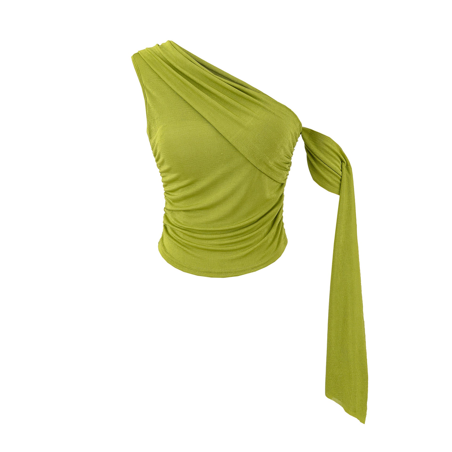 Irregular T-shirt women's pleated tight top