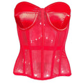Early spring perspective mesh thin shaping corset, European and American women's sexy lingerie