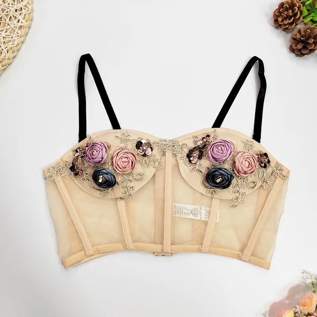 Top de tirantes con flores dulces