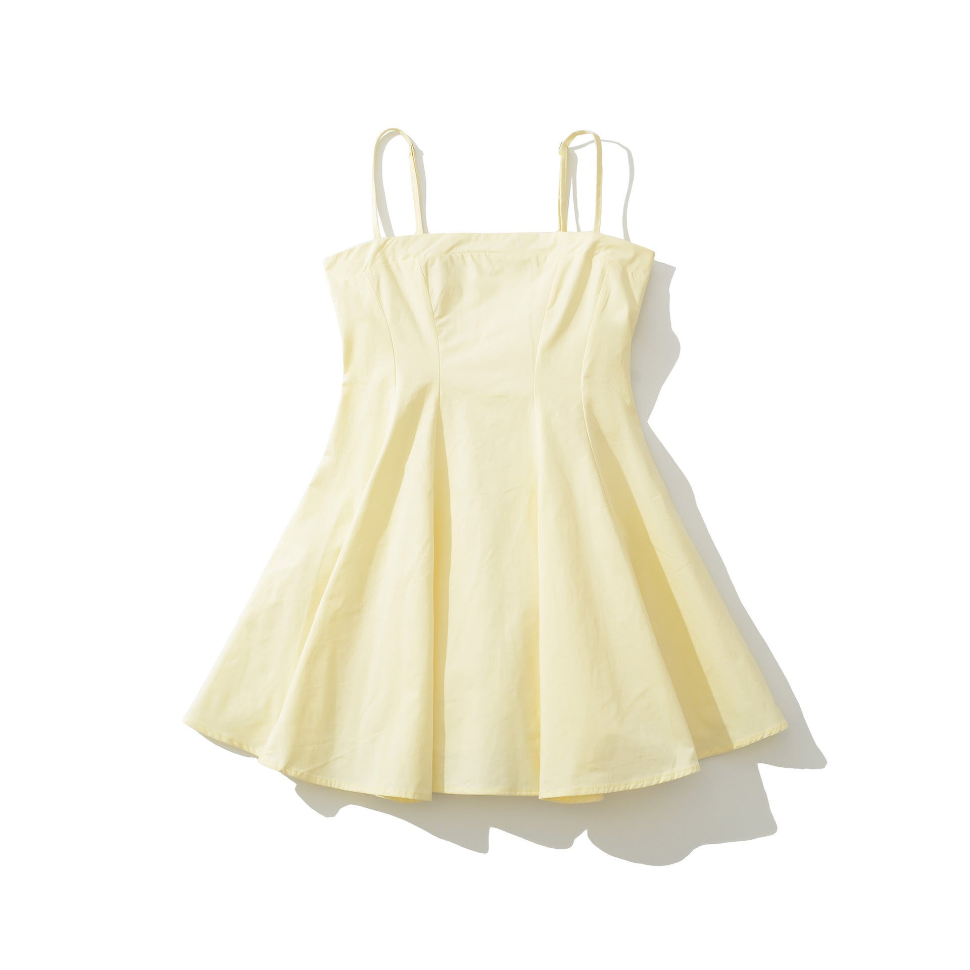 White Cotton Square Neck Sleeveless Dress for Women Fitted Waist Suit Dress Romantic Pure Look Fitted Dress