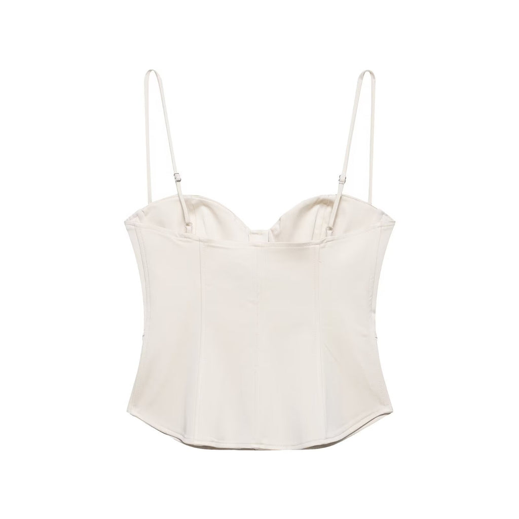 Top Corsé Satinado con Tirantes