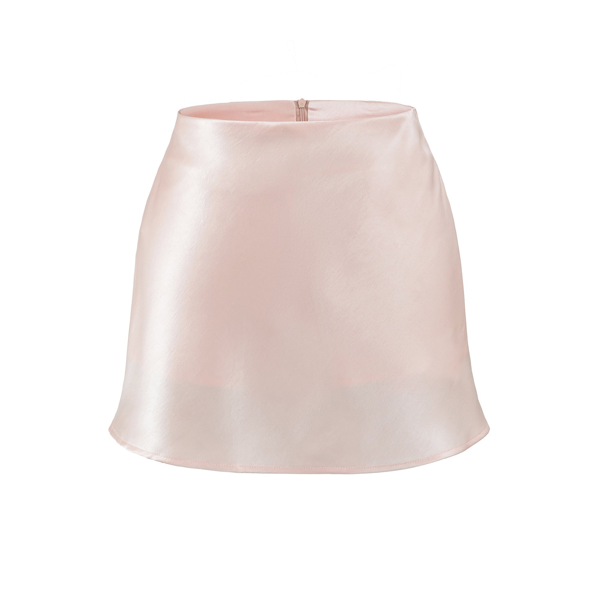 Silk Satin High-Waisted Asymmetrical A-Line Skirt for Women