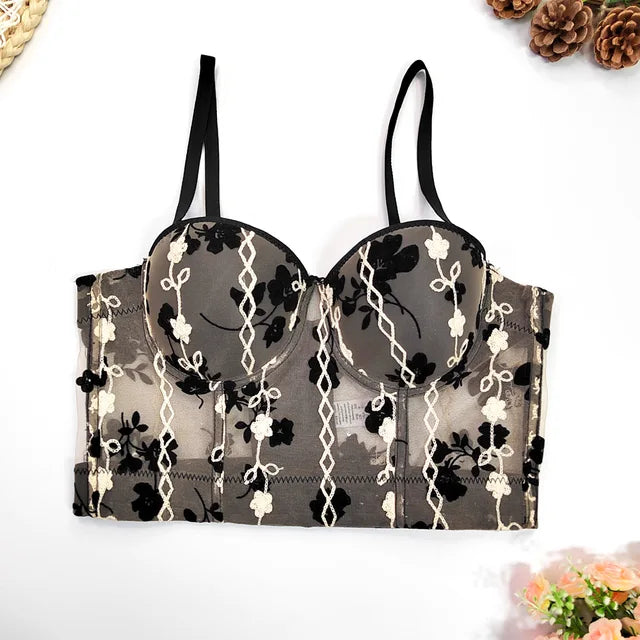 Top de tirantes con flores dulces