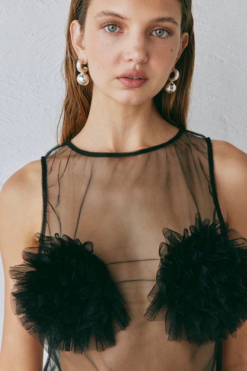 Sexy spicy girl mesh hollow top