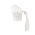 Irregular T-shirt women's pleated tight top