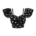 Black and white polka dot top shirt