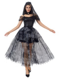Disfraz Novia Gótica Halloween Velo Bruja Sombras Velas Spandex